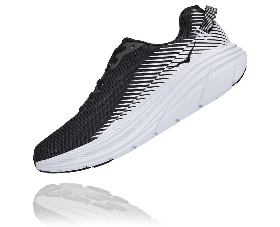 Hoka One One Mens Running Shoes - Rincon 2 - Black/White - SCKN60947